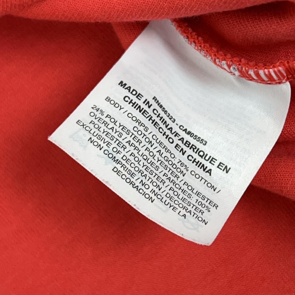 Nike Sweatshirt Womens Medium Red Crewneck Fleece Swoosh Logo Woven Panels Sport - Picture 6 of 10